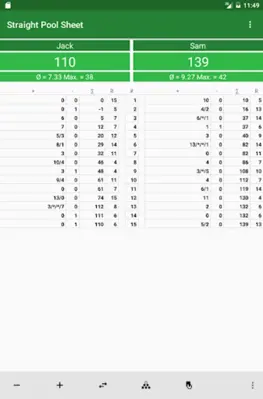 Straight Pool Sheet android App screenshot 1